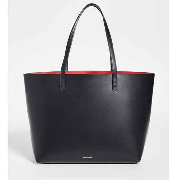 Mansur Gavriel Large Tote Bag - Black/Flamma - Picture 1 of 15